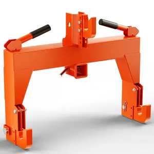 3 Point Quick Hitch, Tractor Quick Hitch for Category 1 Tractor and 2 Tractor, 3000lbs Quick Hitch Adapter with 2 Receivers,Orange