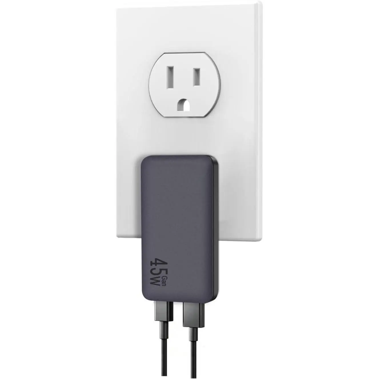 45W GaN Ultra-Slim USB C Wall Charger Block,Black |  Port;Foldable Plug;45W  ;Compact & Travel-Friendly;Safe & Reliable;GaN Technology