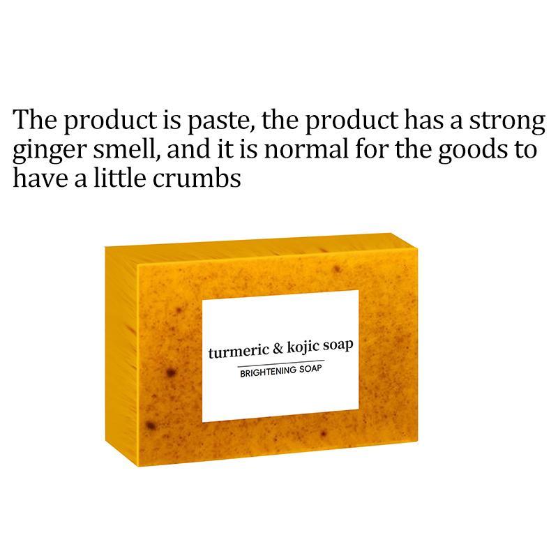 Turmeric & Kojic Brightening Soap, Cleansing Cold Pressed Soap for Face & Body, Moisturizing Body Wash & Soap for Women & Men, Acne