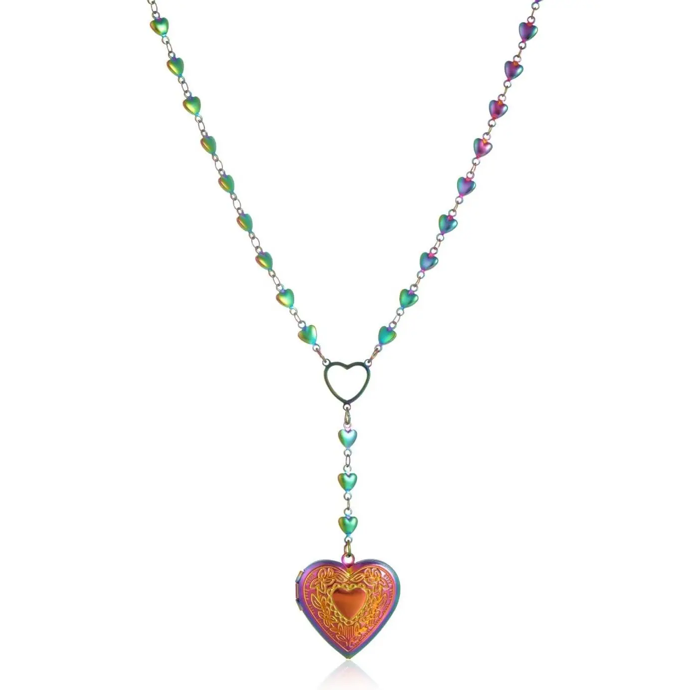 Personalized Stainless Steel Heart Locket Necklace for Women