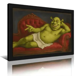 [New Product Launch] Renaissance Shrek Print Funny Meme Bathroom Poster,  Wall Art Decor