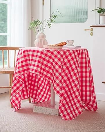 Table Cloth White 60x84 Inch Tablecloth for 6 Foot Rectangle Tables Outdoor Washable Wrinkle Free and Spillproof Polyester Tablecloth for Festival Camping Picnic Party Cover