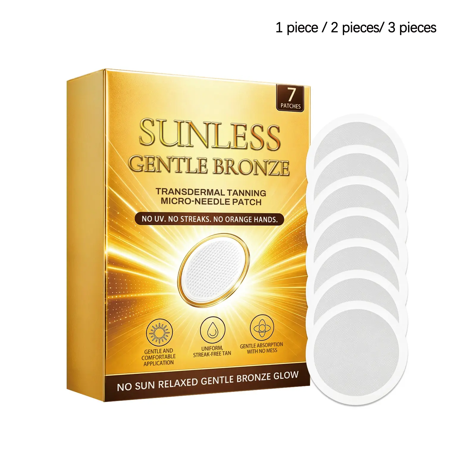 Breathable Safe Skin Darkening Tanning Patches, 7 Patches/set, Lightweight Fit, Natural Bronzed Glow, Summer Outdoor Sunless Tan Stickers