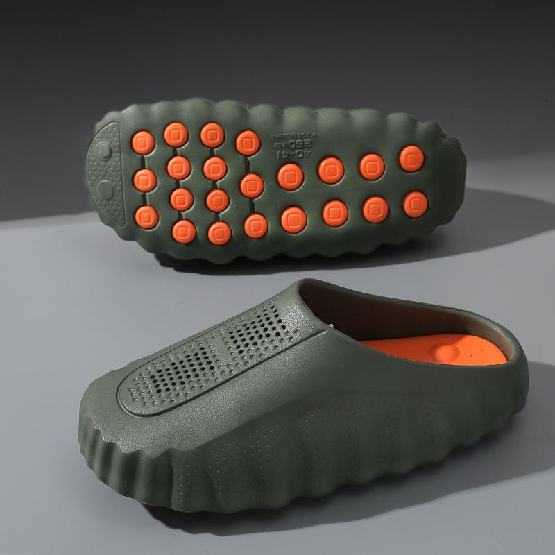 Massage Cloud Slides for Women Men, Orthopedic Foot Massage Slippers with Acupressure Nodes, Non-Slip Thick Cushion Pillow Slides, Breathable Indoor Outdoor House Shoes for Shower, Pool, Beach, Recovery