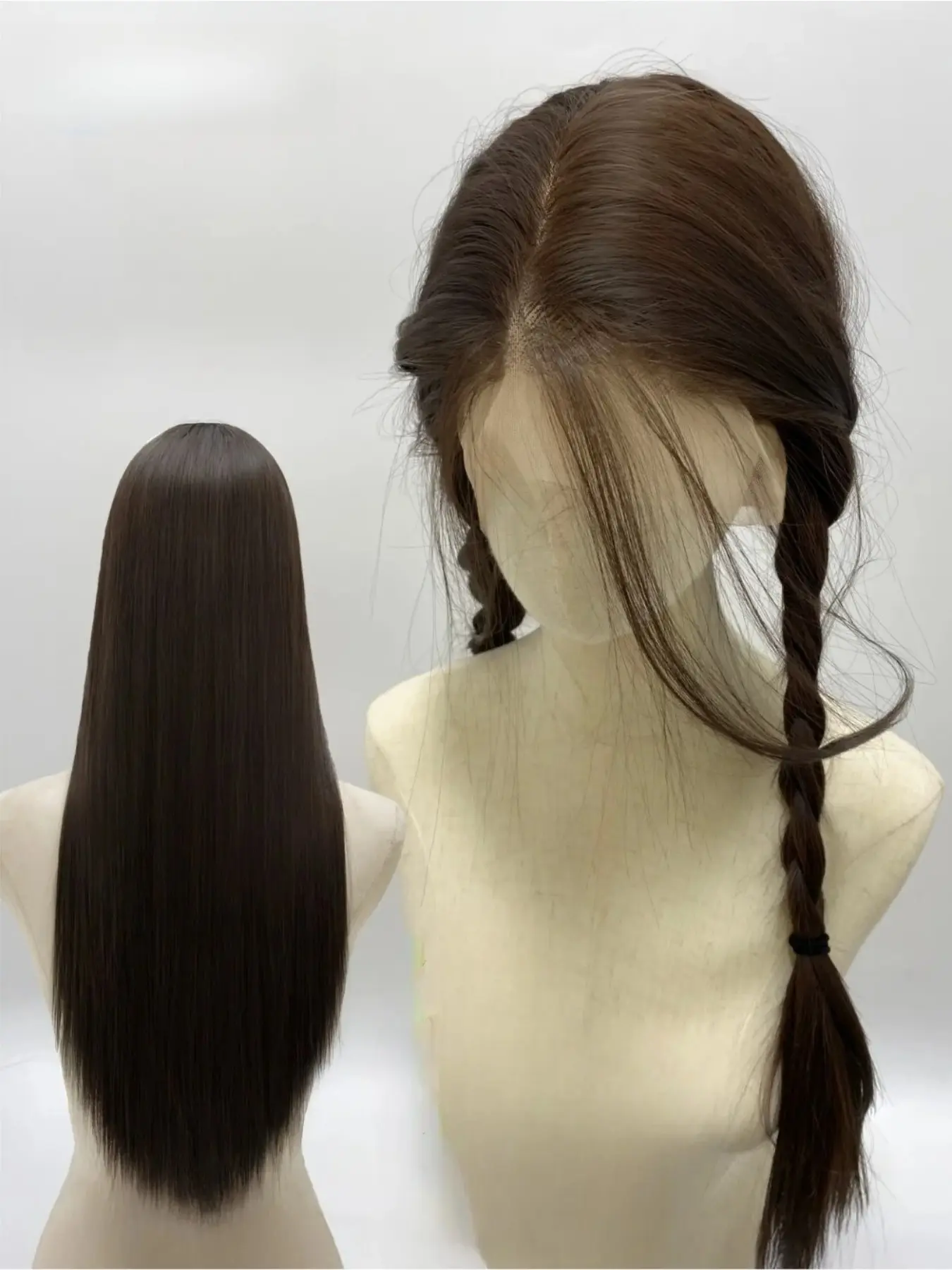 Brown 360 Full Lace Front Wig for Women, Natural Black 26 Inches Long Straight, 360 Lace Wig, High-Quality Synthetic Lace Wig, Natural Looking, Cosplay, Premium Synthetic Wigs