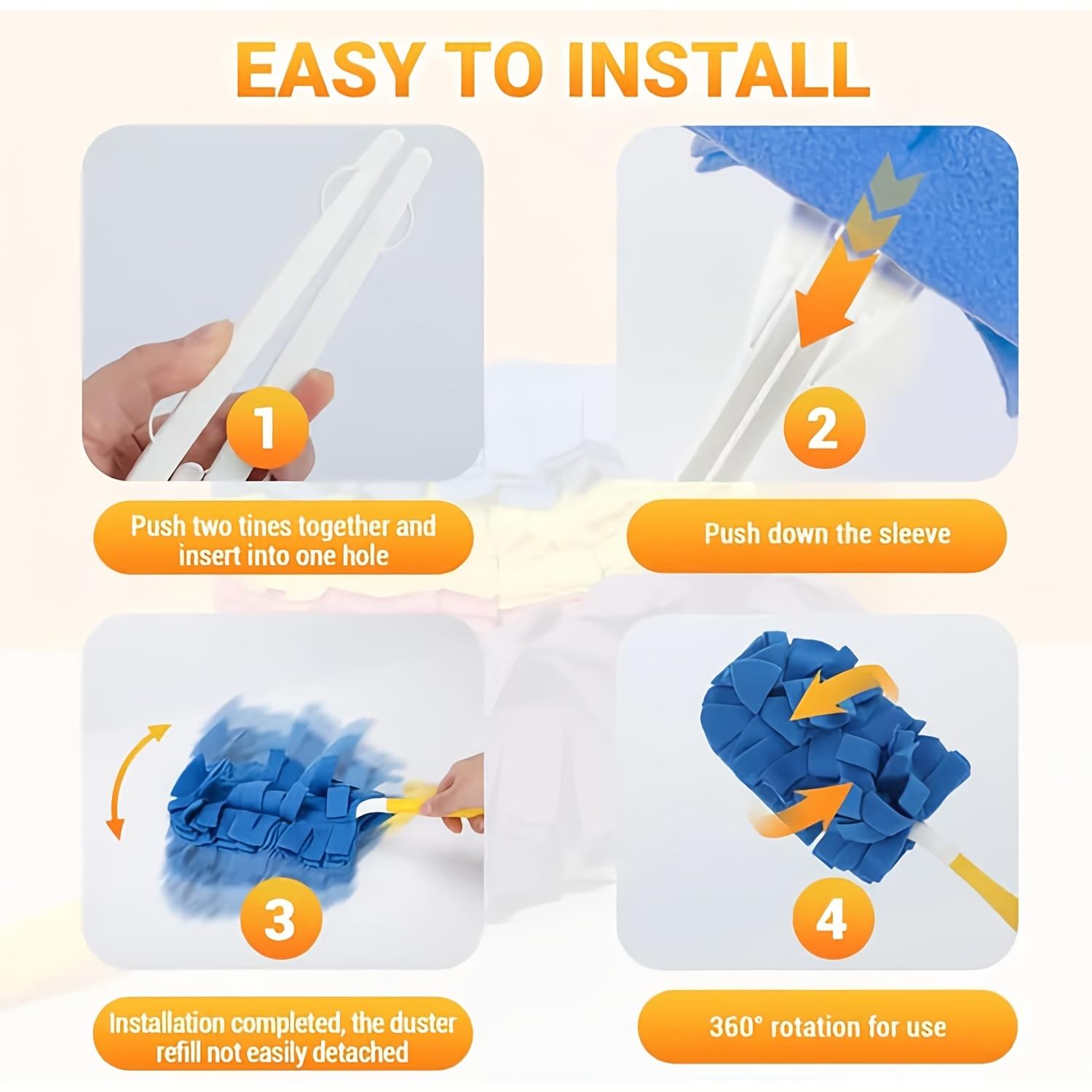 1pc 360 Electrostatic Duster Refills |   Reusable, Choice for A Dust-Free for home, Washable with Microfiber Dusting Heads for Home Cleaning