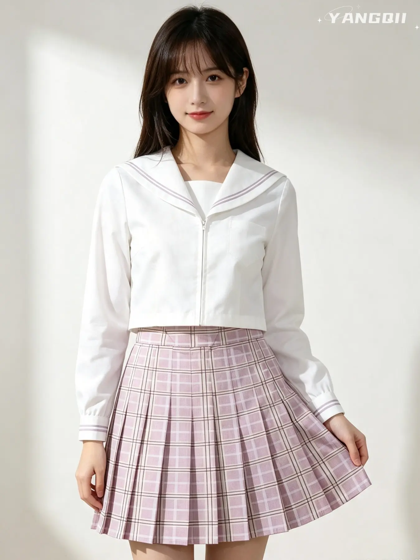 Summer Light Pink Plaid Pleated Skirt, High Waist A-Line Mini Casual Skirt with Attached Safety Shorts, Plus Size JK Uniform Skirt 3XL