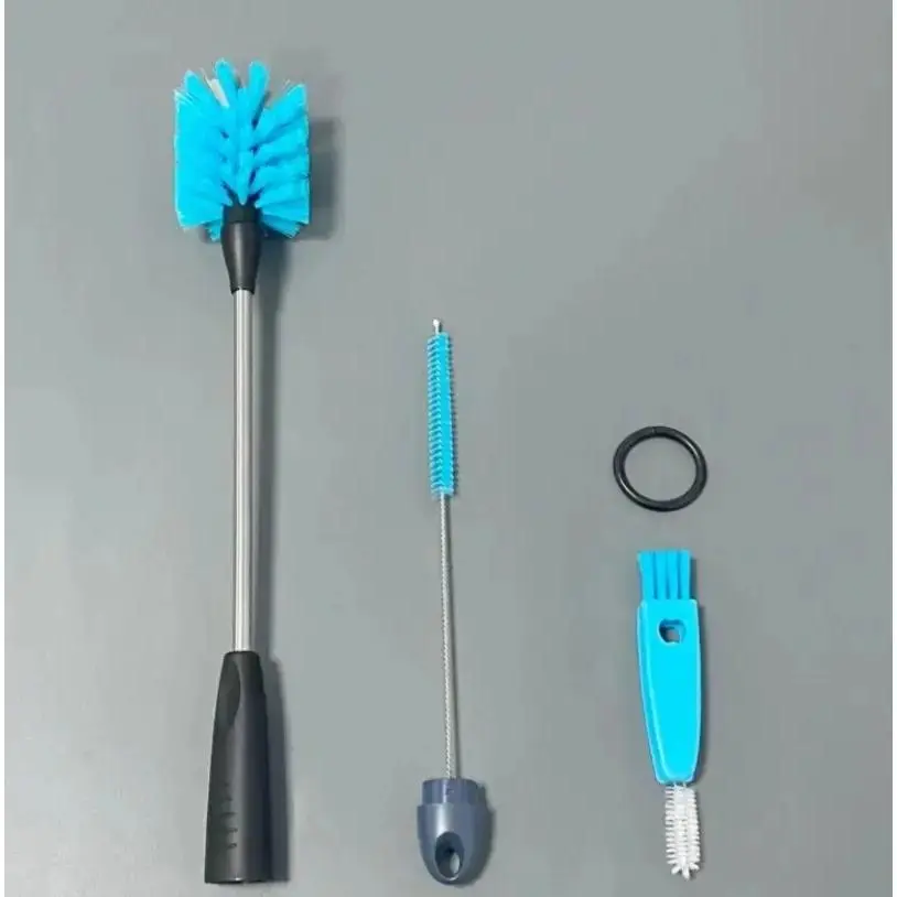 Compact Multi-Use Cleaning Brush Set - Functional Cleaning Tools Including Sponge Brushes for Thermoses, Water Bottle Straws, Baby Bottles
