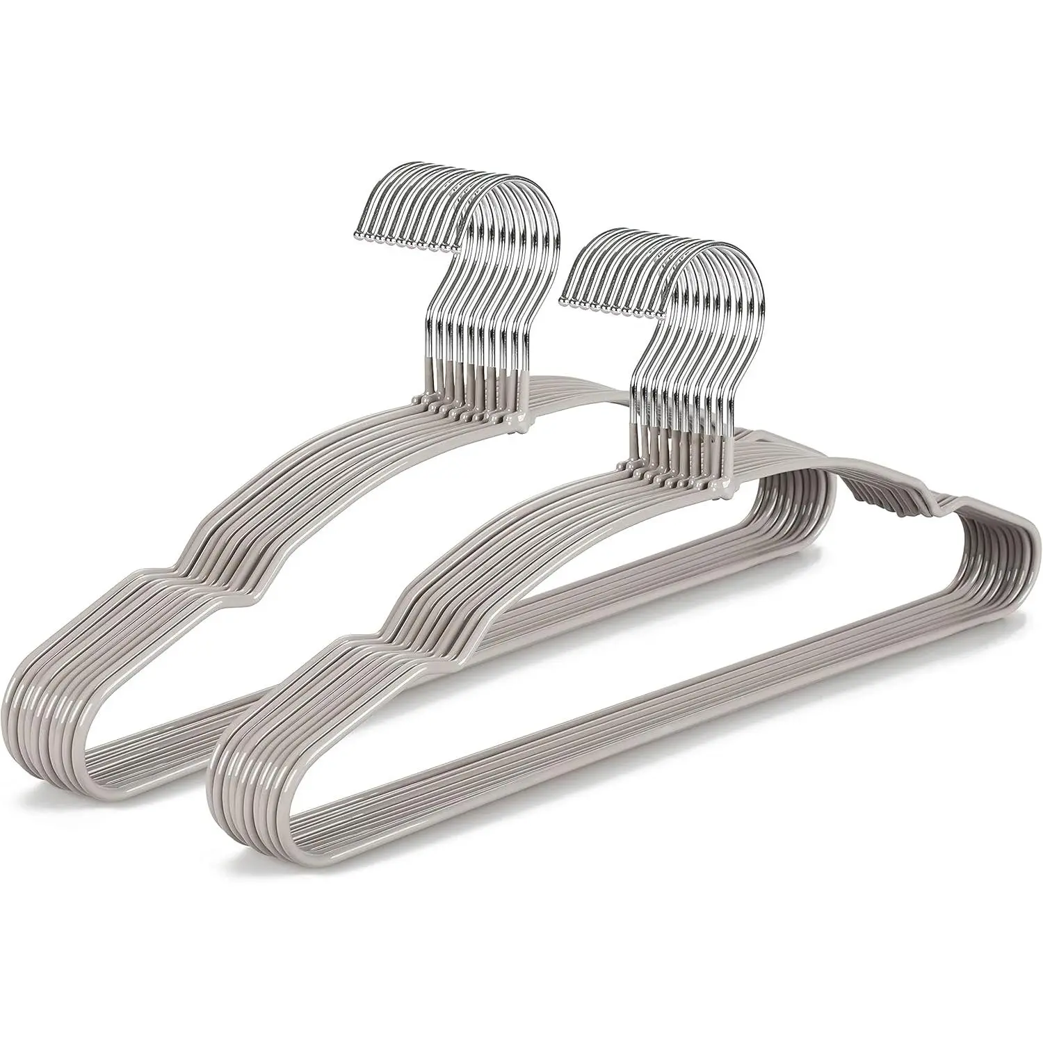 Metal Hangers 20 Pack, Non Slip Clothes Hangers Space Saving, Heavy Duty Rubber Coated Wire Hanger for Coat, Shirt, Dress, Pants-Grey, CT12G