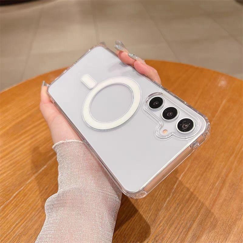 Ultra-Clear MagSafe Phone Case Compatible With iPhone 17 Pro Max 16 15 14 13 12 11 X XS Max Pro Air Plus & Samsung Galaxy S/A/NOTE/Z Series, Military-Grade Shockproof Protection, Anti-Yellowing Clear Hybrid Magnetic Case