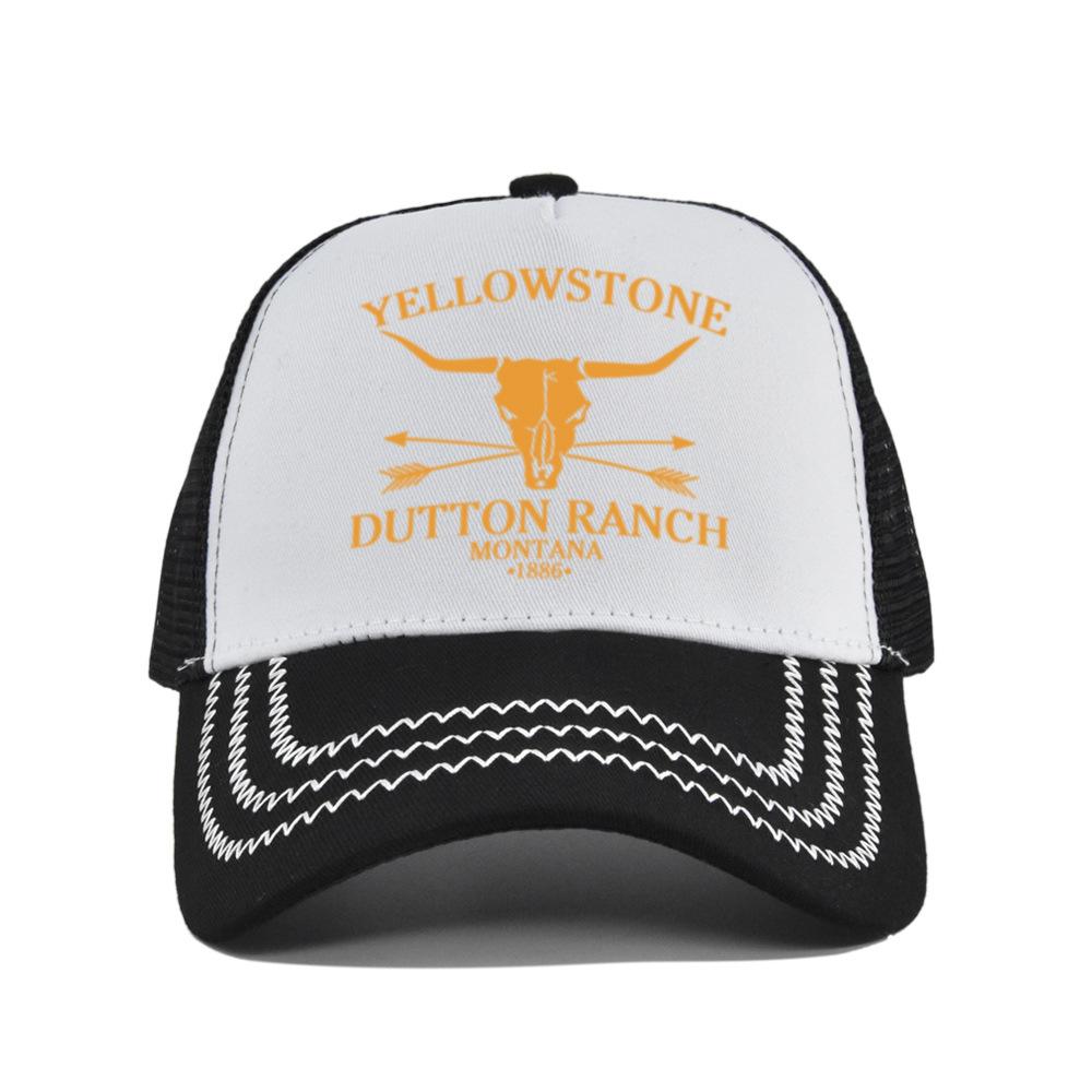 Cross-border Yellowstone baseball cap, silk-printed Yellowstone mesh cap, printed duckbill cap, unisex washable breathable sun hat