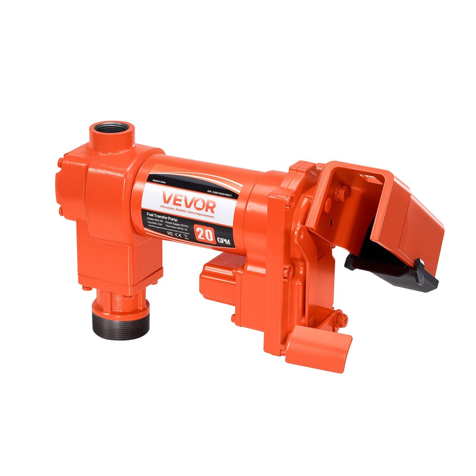 VEVOR Fuel Transfer Pump, 12V DC 20 GPM 1/4 HP Diesel Pump, Extractor Pumps with Manual Nozzle, Discharge Hose and Suction Pipe, for Gasoline, Diesel, Kerosene, Ethanol-Methanol Blends & Biodiesel VEVOR Fuel Transfer Pump, 12V DC 20 GPM 1/4 HP Diesel Pump, Extractor Pumps with Manual Nozzle, Discharge Hose and Suction Pipe, for Gasoline, Diesel, Kerosene, Ethanol-Methanol Blends & Biodiesel