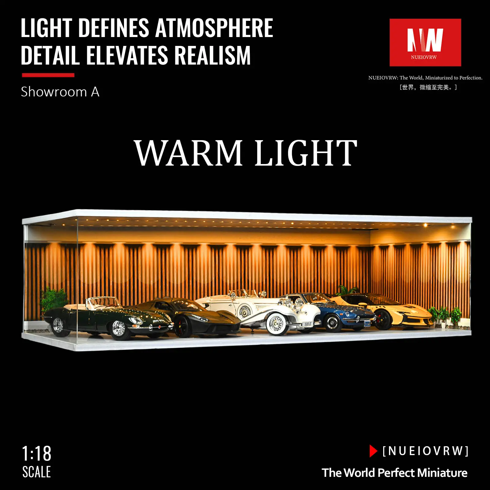 1/18 Scale Diorama Car Showroom Model LED Lighting Diecast Car Garage Model City Underground Parking Lot Backdrop Display Scene Model Collection Gift Toy