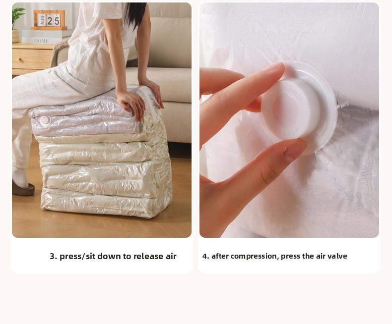 Vacuum Compression Bag No Air Extractor Needed 3D Thickened Large Capacity Clothes Quilts Storage Sealing Bag