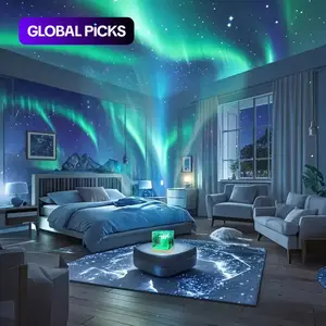Aurora Projector Night Light, Atmosphere Light, USB Powered LED Projector Lamp with Remote Control, 16 Dynamic Lighting Effects, Suitable for Bedroom, Living Room, Home Theater, Game Room Decor