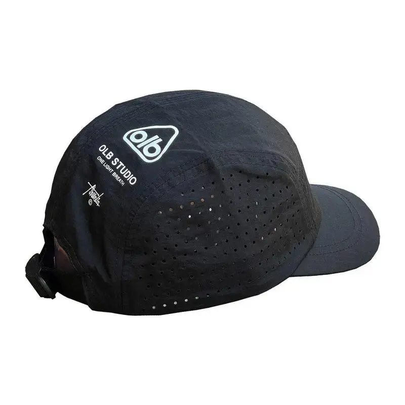 Men's & Women's 5-Panel Running Cap, Graphic Print Performance Hat, Lightweight Breathable Quick-Dry Sweat-Wicking Sports Cap with Laser Ventilation, Packable for Running, Hiking