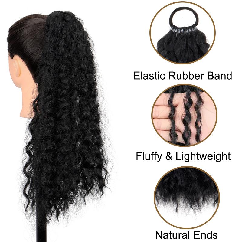 DB- Curly Ponytail Hair Extension Heat Resistant Synthetic Hair Drawstring Ponytail for Women-DB