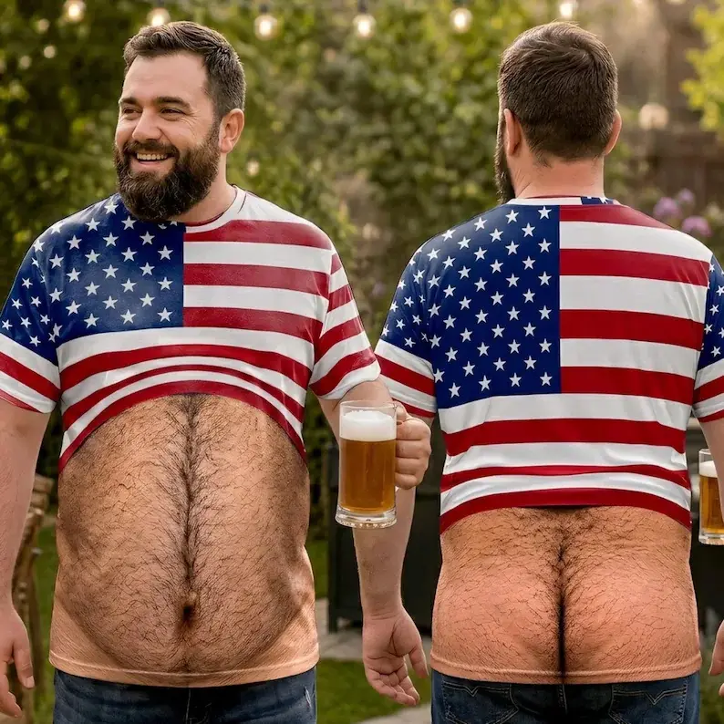 Funny Patriotic T-shirt Board Shorts, Birthday Gifts For Men - Too Cool For Funny Patriotic Tee, Summer Vacation Gifts, All-Over Print Shirt Beach Shorts Set