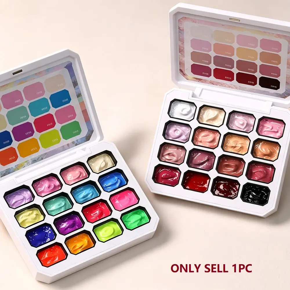 4 in 1 16 Colors Pat Painting Gel Nail Polish, Gradient Stamping Drawing Pattern, UV/LED Gradient Patting Gel Palette, Nail Supplies