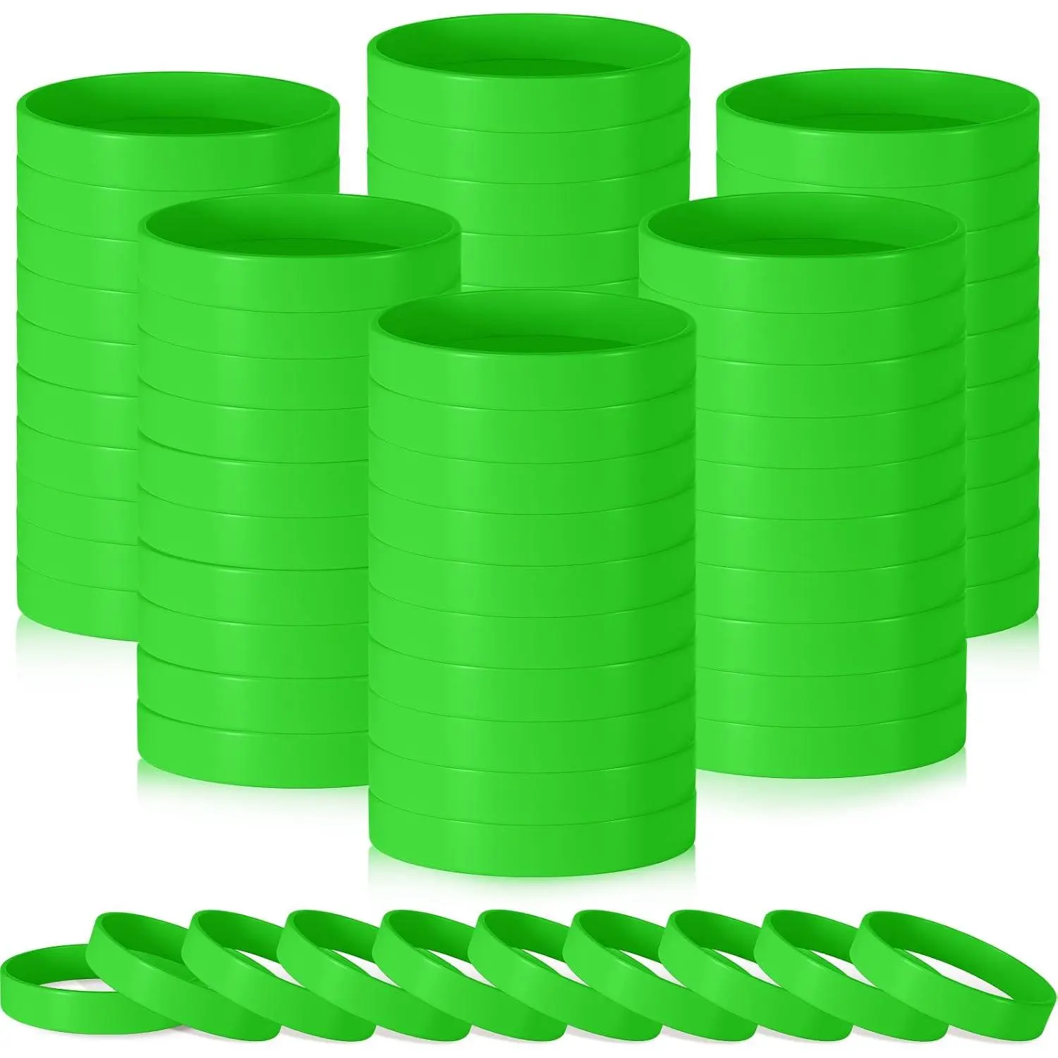 100 count Plain  Wristbands Bulk Blank Rubber Bracelets Unisex Party  Supplies