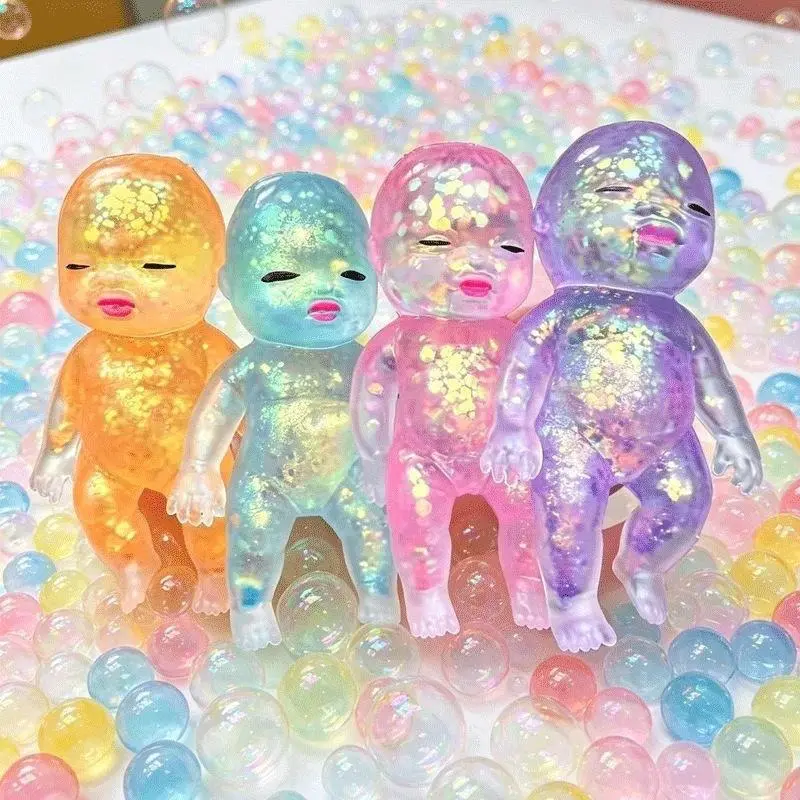 Unisex Slow-Vent Rubber Maltose Decompression Pinching Toy, Cute Ugly Palm-Sized Sugar Man Doll with Pinching Music for Ages Above 12, Slime & Squishy Novelty Toy, Ugly Cute