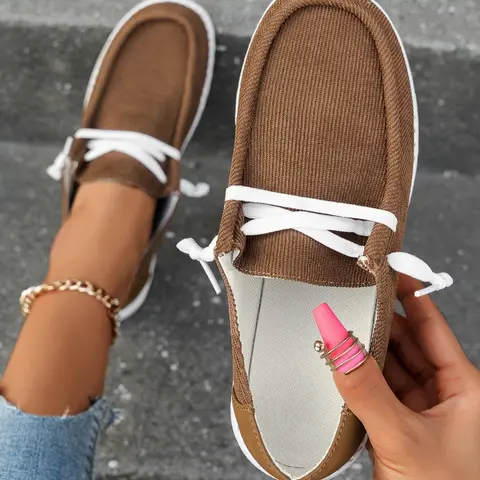 Women's Minimalist Plain Round Toe Slip-on Shoes, Casual Comfortable Versatile Slip on Lightweight Flats, Simple Design Soft Slip on Shoes For Daily Wear Lightweight Slip ons, Fabric Slip ons, Slip On Footwear
