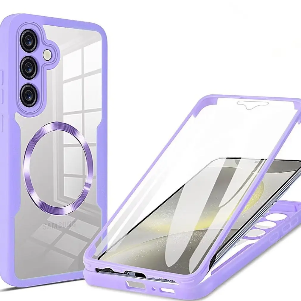360 Degree Full Body Phone Case with Front Film, Anti-drop Cellphone Protective Case, Shockproof Mobile Phone Cover for Samsung Galaxy A55 A35 A05 A05S A36 A56 A54 A14 A06 A33 A06, Casing