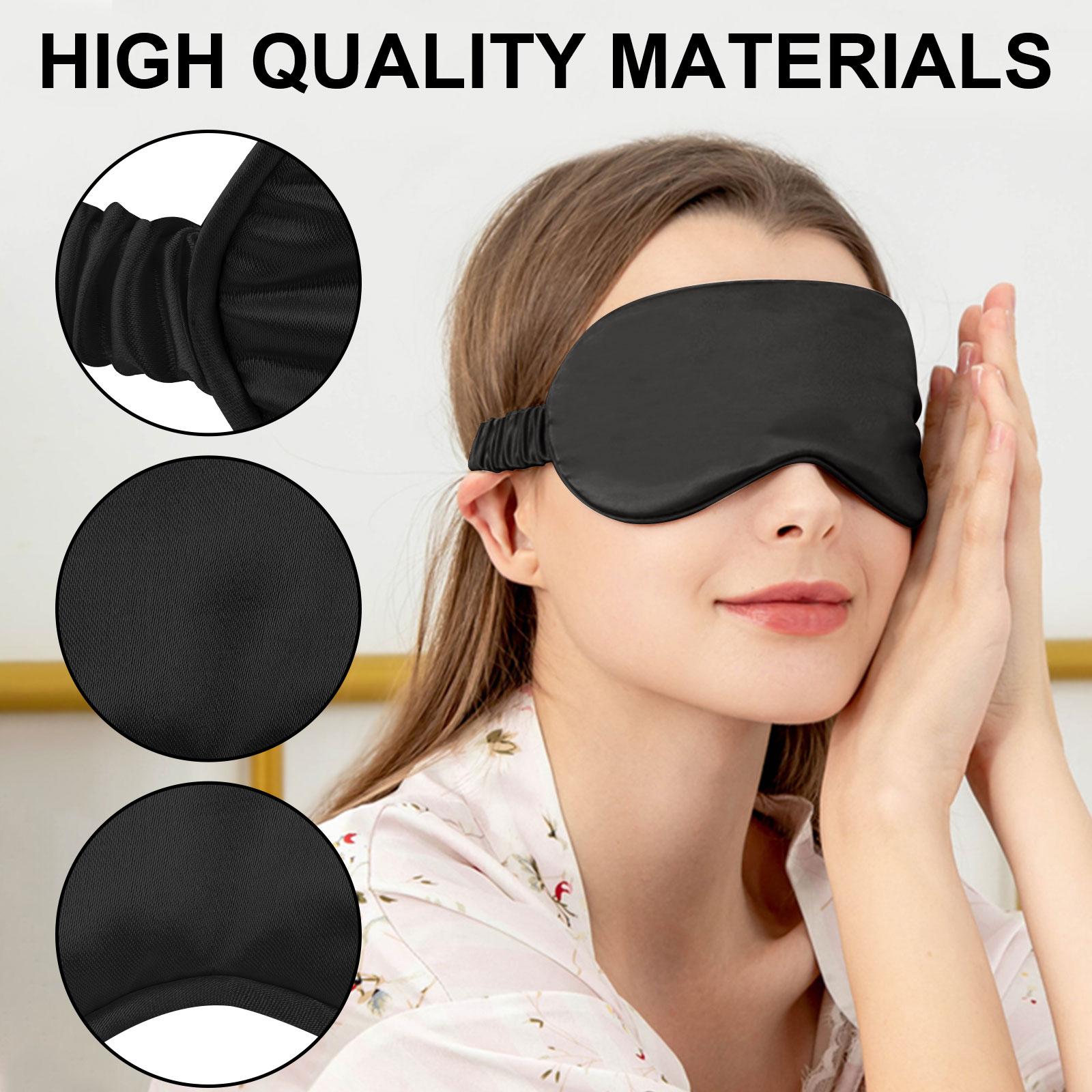2pcs Satin Sleep Eye Masks, Elastic Blackout Eye Masks, Sleeping Eye Mask, Eye Covers For Travel & Nap