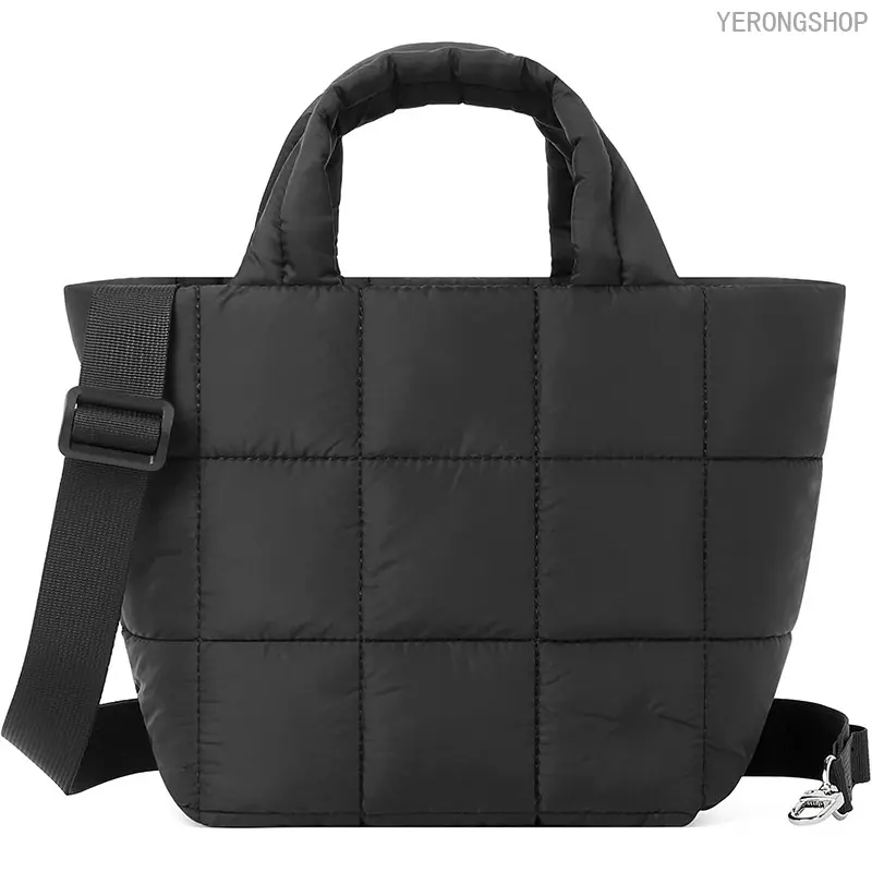 New Soft Quilted Down Crossbody Bag, Lightweight Nylon Quilted Handbag, Fashion Portable Travel Shoulder Bag for Women