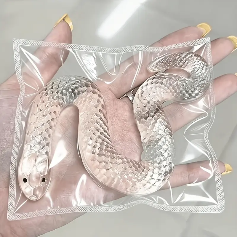 Realistic Toy Snake Squeeze Stress-Relief Toy-Fingertip toys to relieve anxiety, portable relaxationitems, transparent design, suitable for office or schooluse. A must-have gift for children and friends.