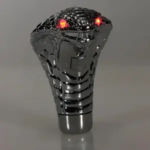 Universal Chrome Red Blue Santa Claus 3D LED Night Light Eyes Car Cobra Manual Gear Shift Knob Snake Shifter