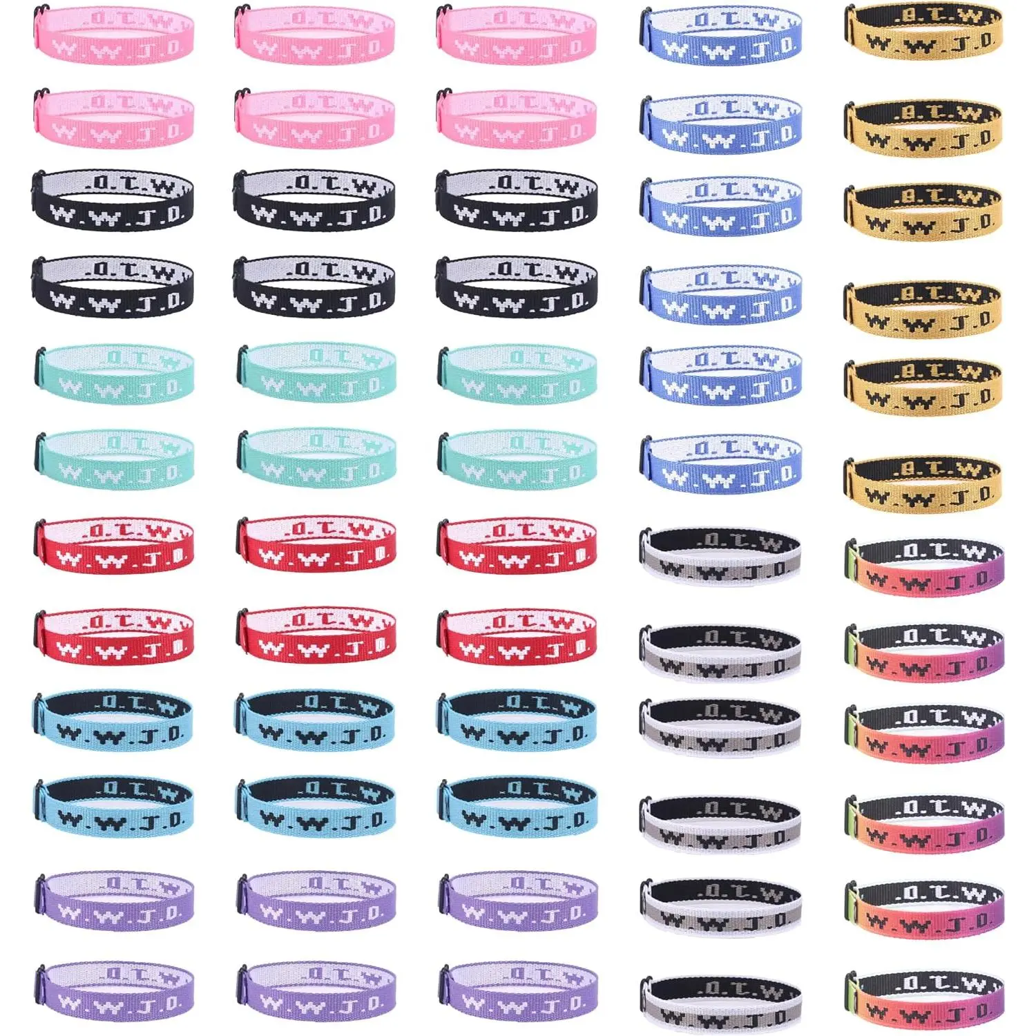 60PCS WWJD Bracelet for Women Men| Christian Gifts Adjustable Wristbands, WWJD Jesus Bracelets Bulk - What Would Jesus Do Bracelet Pack