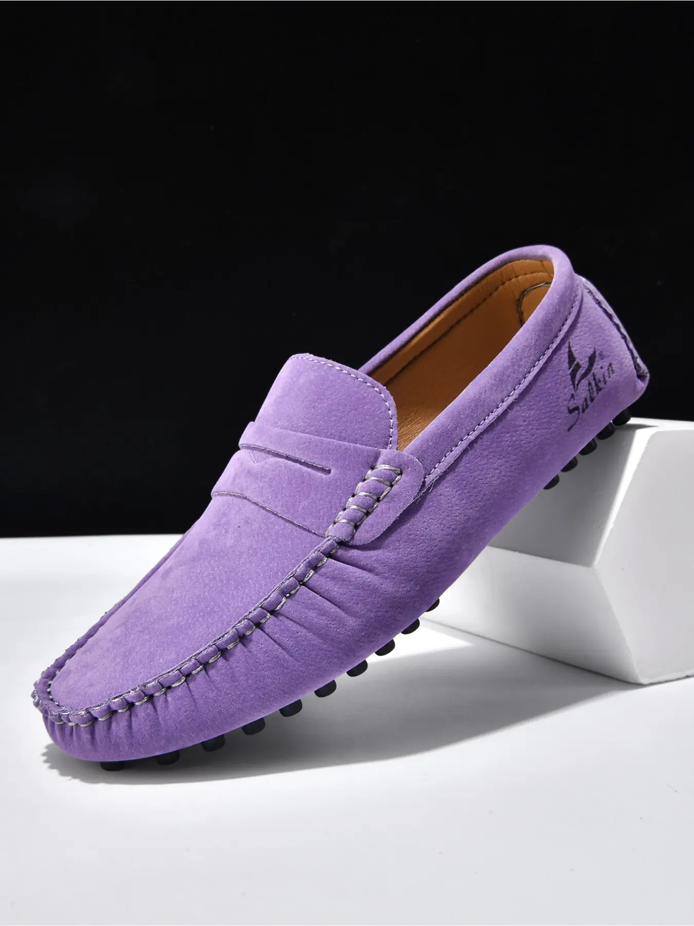 Men's Slip-On Driving Shoes, Size 38-50, Breathable Soft Leather, Durable Stitching, Lightweight Comfort, Casual Daily Wear
