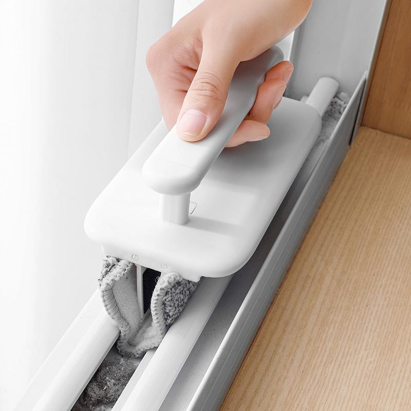 Detachable Window Groove Gap Cleaning Brush, Window Track Sill Cleaner with Wiper, Dead Corner Scrubber for Doors & Windows Household Cleaning Tool