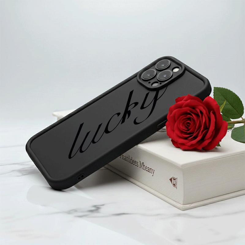 Chic Cursive "Lucky" Script Trendy Minimalist Phone Case for iPhone17/17PROMAX/17PRO/16/15/14/13/12/GALAXYS21/S22/S23/S24 Celestial Eye Layered Phone Case layered drop protection Cool trend BOBOJT1537002