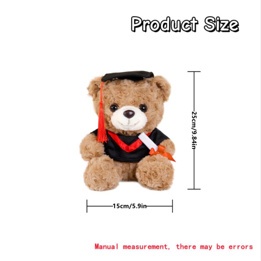 Cute Graduation Gown Teddy Bear Plush Toy, Perfect for Kids' Room Decor, Special Gifts for Christmas, Graduation, Birthday, New Year, Mother's Day