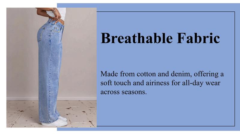 GILIPUR Y2K Women Front Button Pocket Straight-Leg Casual Denim Jeans For Daily Wear Ladies Pockets Bottoms For All Seasons Baggy Pants Streetwear Low-Rise Non-Stretch Jeans Stacked Jean All-Season Comfortable Fit