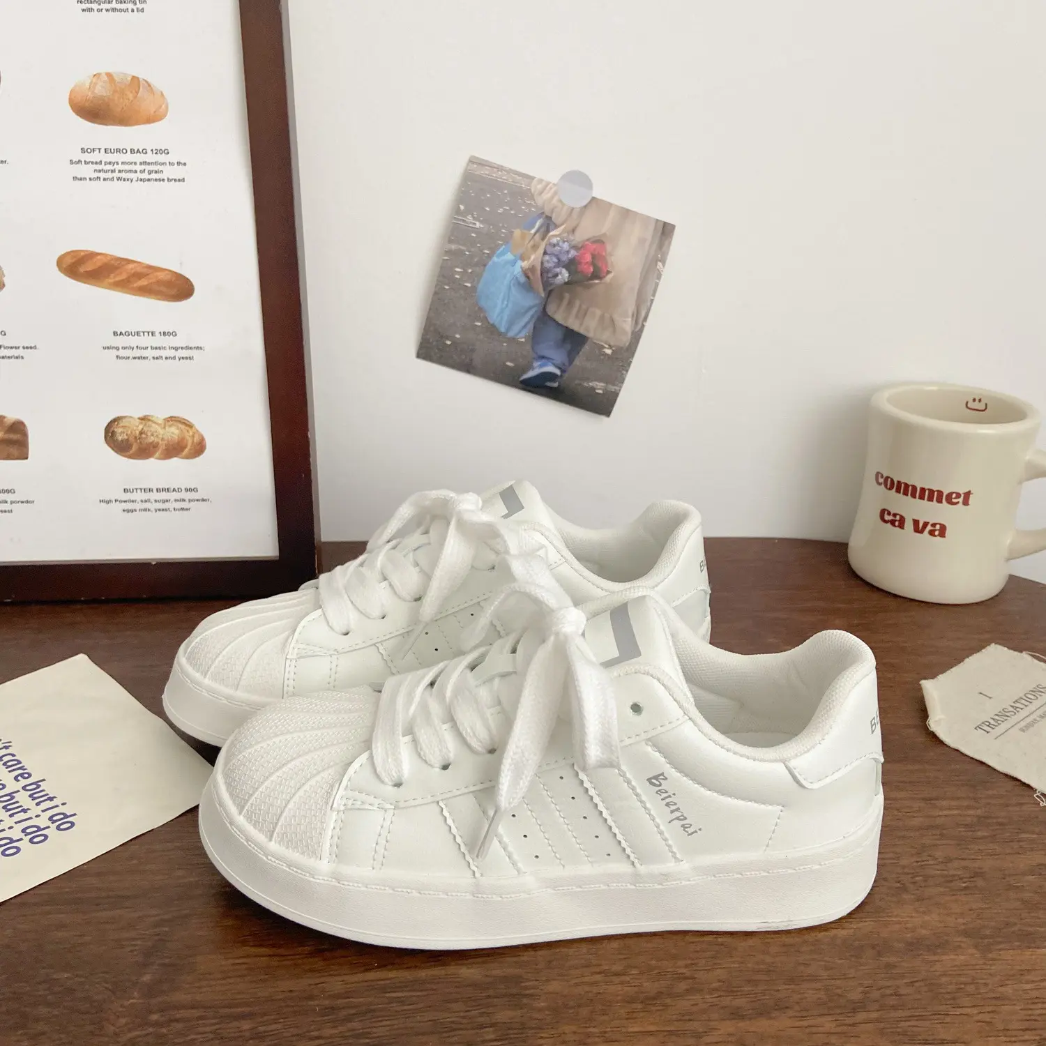 Women's white sneakers 2025 spring new popular niche shoes shell toe sneakers versatile casual sports shoes for students