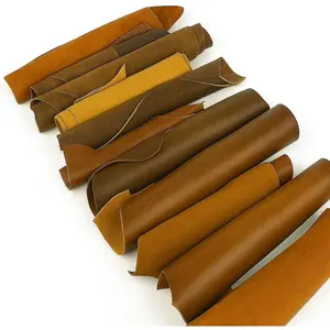 3 Pound Pack Brown Top Grain Italian Cowhide Leather Scraps, Upholstery Grade Leather Remnants for Crafting, 1-10 lb Packs Available