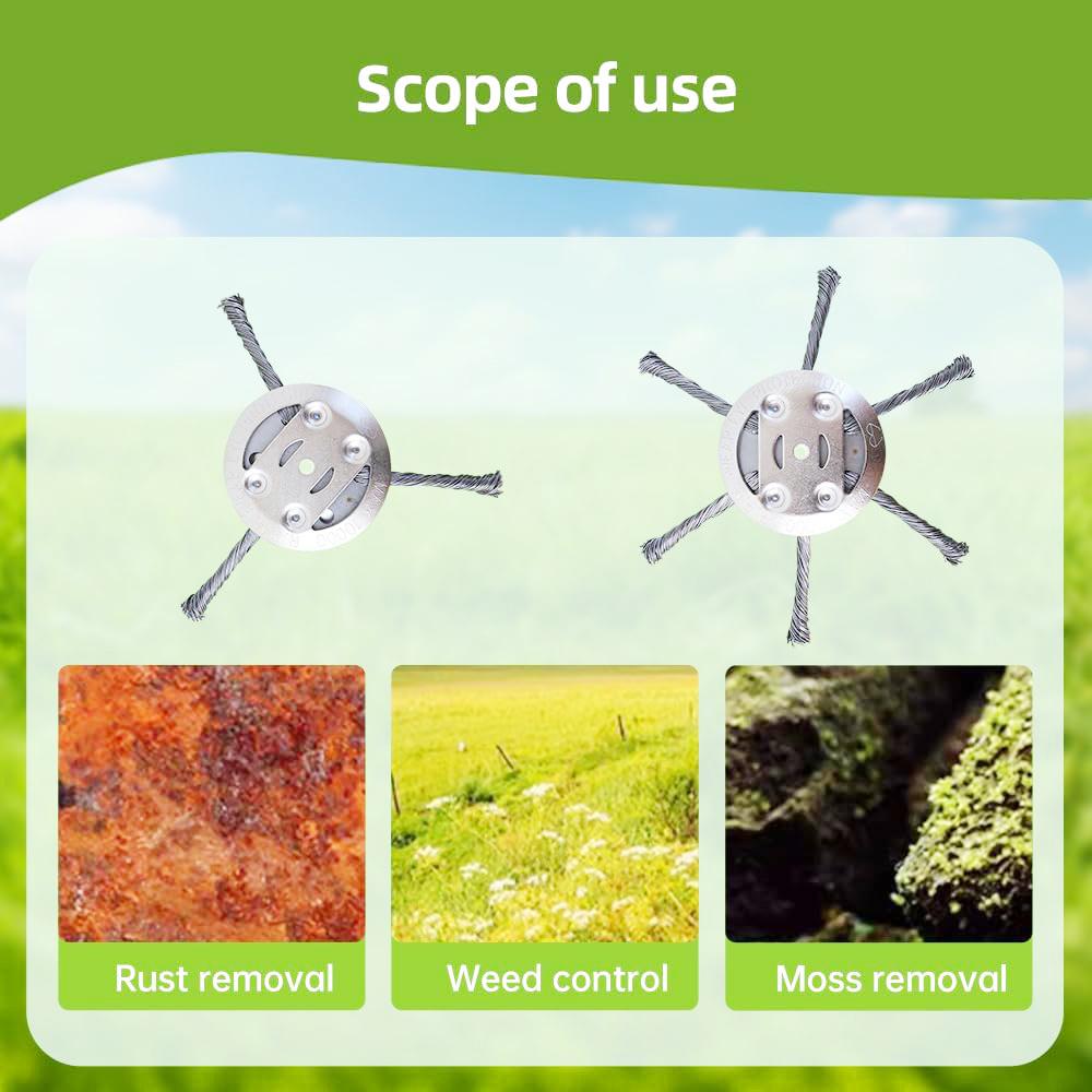 1 Pack Upgraded lithium weeding blade, 6 Inches Steel Wire Weed Trimmer Head,Replacement Weed Wacker Attachment for Electric Cordless String Trimmers,Spindle 5mm Tool