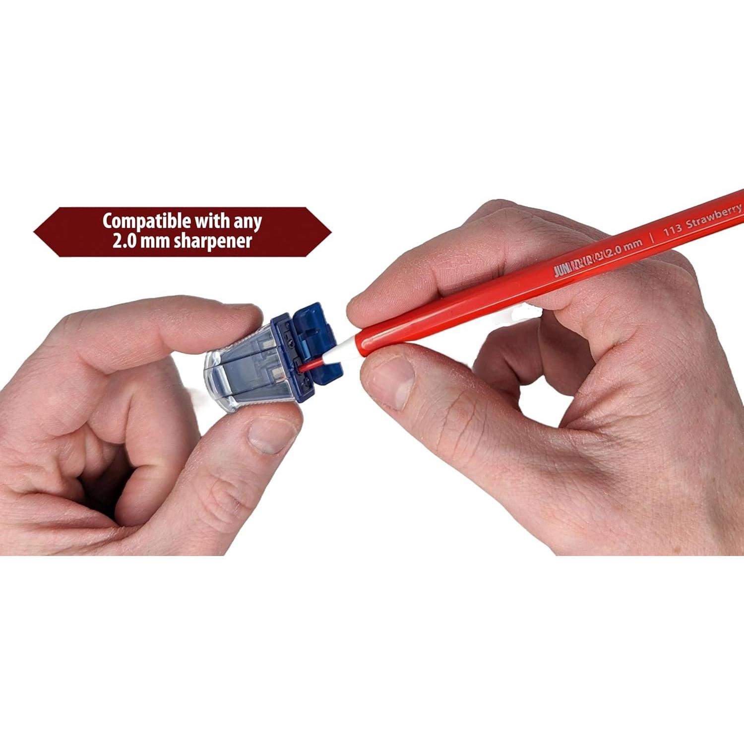 36 Assorted Colored 2.0 mm Lead Refills, Bold & 90 mm Length, 36  Colors, Pre-Sharpened, Break & Smudge Resistant