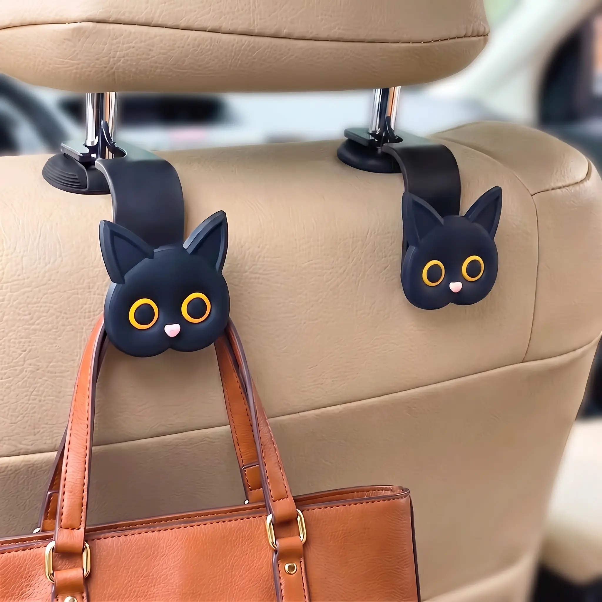 2 PCS Cute Cat Design Car Seat Back Hook, Multifunctional Car Seat Back Hidden Hook, Universal Car Interior Accessories for Women & Girls, Car Seat Decorative, Holder, Car Organizer, Car Hooks, Car Organizers and Storage-YY0