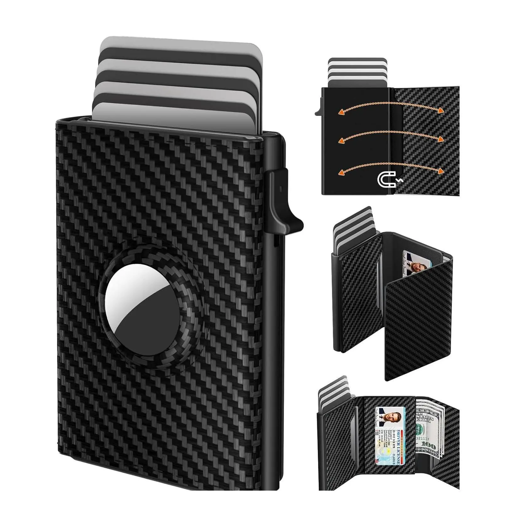 Men's Pop-Up Wallet, Minimalist Genuine Leather Card Holder with RFID Blocking, Slim Profile for Everyday Carry with ID Window, Minimalist Slim Size, Premium Genuine Leather, Secure Card Storage, Card Carrying Holder