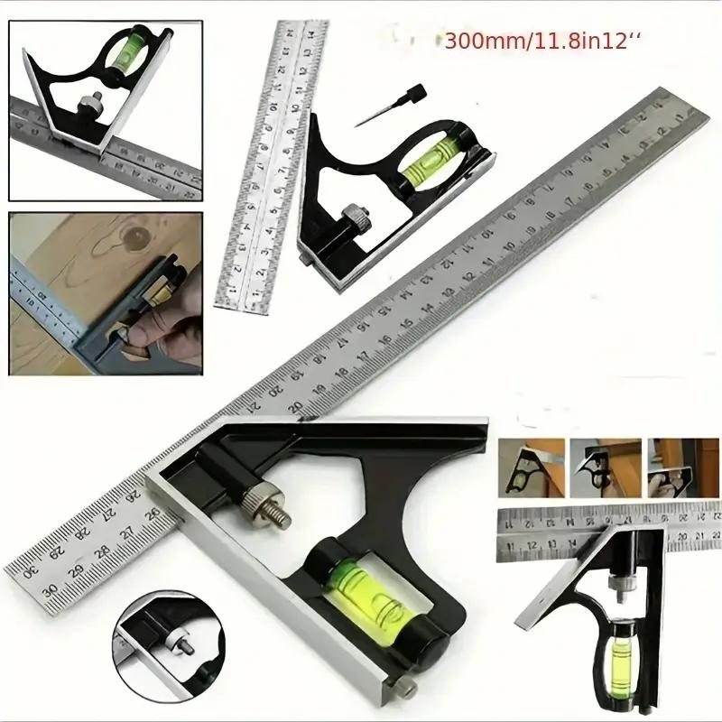 Multifunctional Adjustable Woodworking Tool Set, Precision Angle Measuring Instrument, Durable Metal Design, Construction Tools