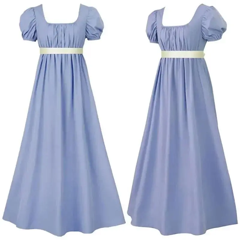 2024 Vintage Regency Dress with High-waisted Victorian Tea Gown for Women Victorian Ball Gown Dress