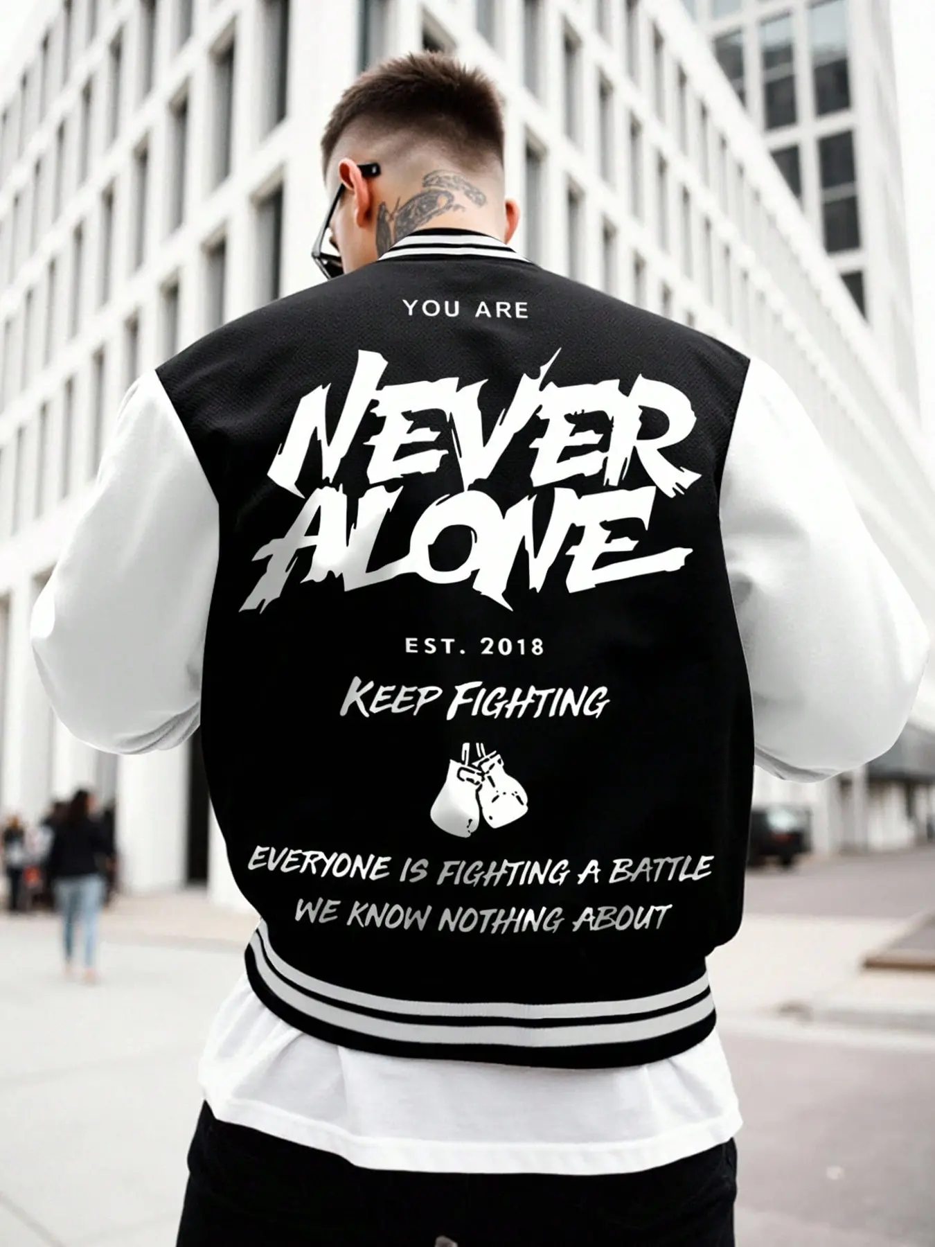 Autumn and winter clothing Men's Outdoor Warm - keeping Color - blocked Printed Jacket Baseball Jacket