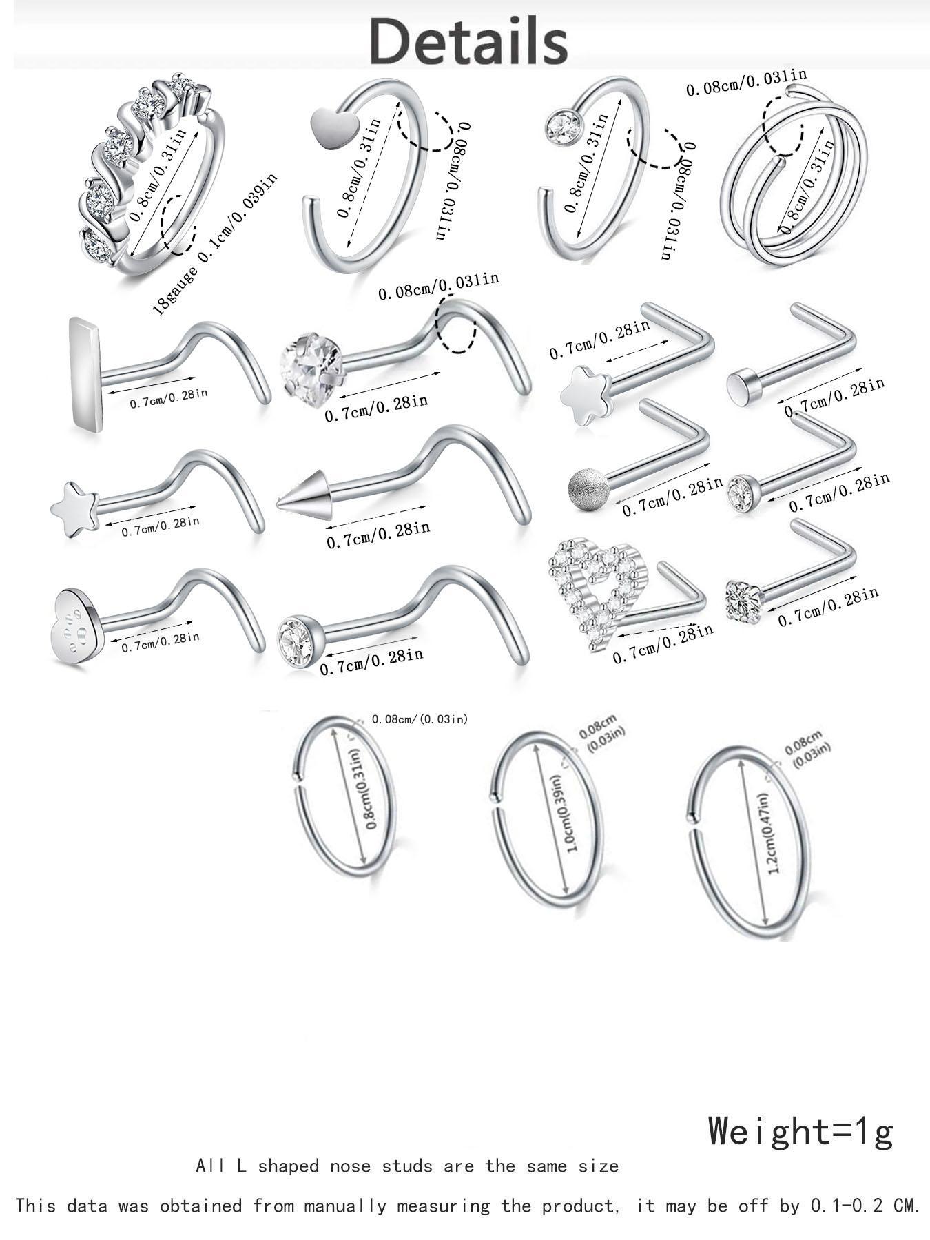 Simple Elegant Rhinestone Decor Nose Ring, Gift for Wife, Nose Studs for Women, Body Jewelry for Party, Daily Clothing Decor, Exquisite Jewelry for Gift