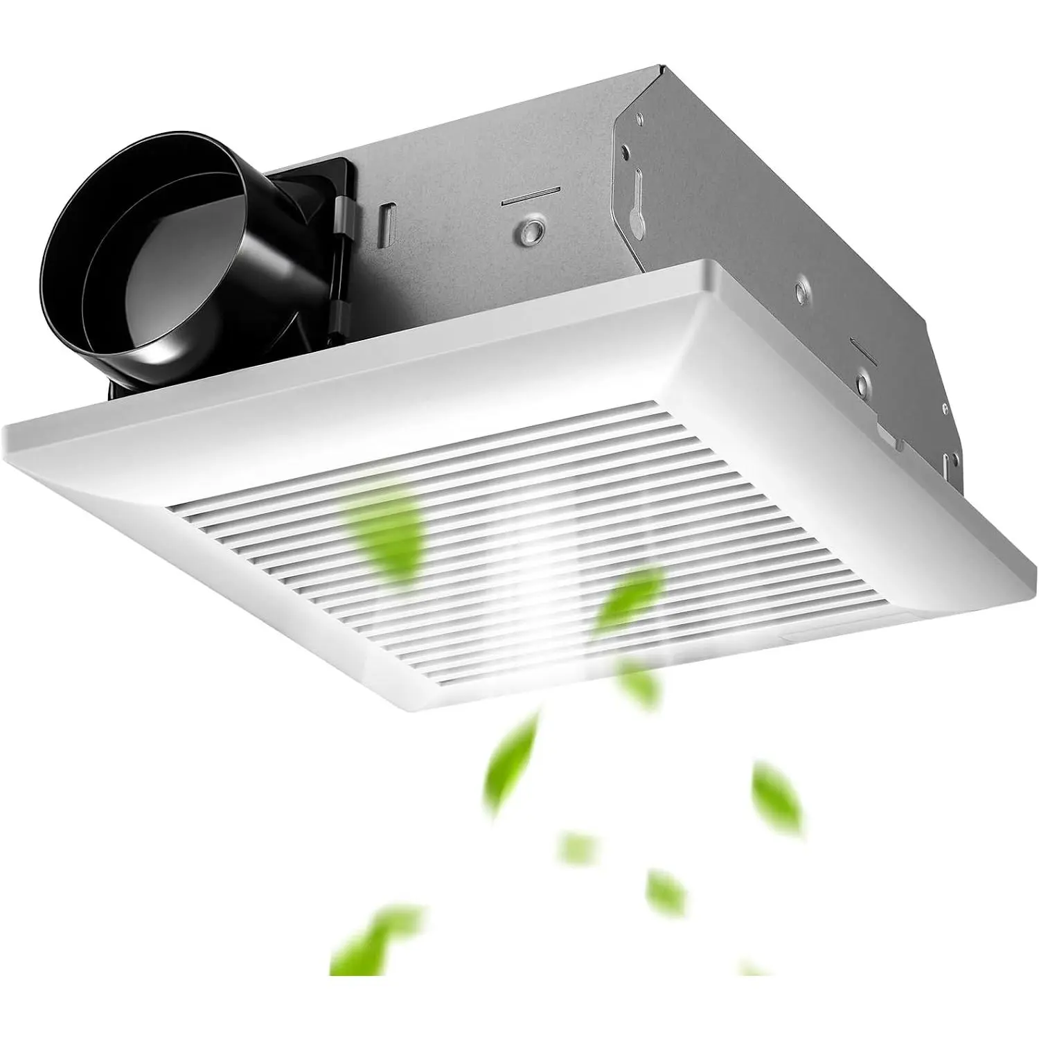 Bathroom Exhaust Fan 80 CFM 0.9 Sones Very Quiet with Metal Housing, Ceiling Mount Ventilation Fan Large Air-flow Capacity, Energy-Saving Household Bath Vent Extractor, White Plastic Grille