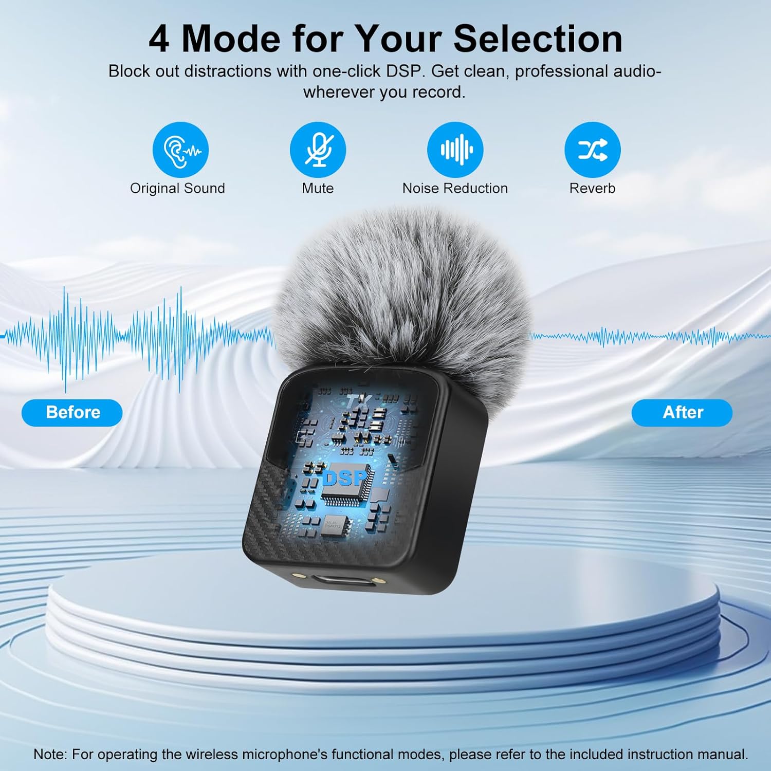 Mini  Lavalier Microphone for /Android/Tablets, Mini Mic with Noise Reduction, 25H  Life with  Case, Lapel Microphone  for Video Recording Podcast