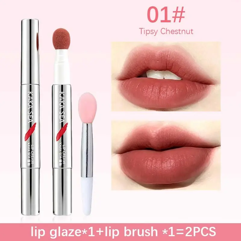 Velvety Matte Lipstick, Fluffy Brush Head, Long-Lasting Formula, Non-Fading Effect, Perfect for Daily Use, Ideal for Women & Professionals